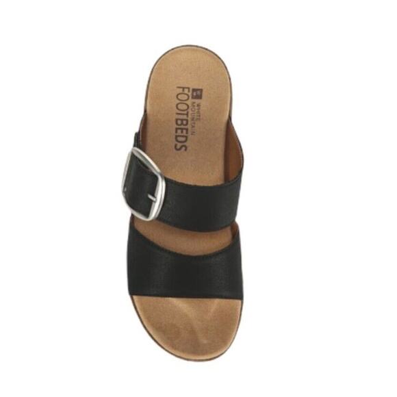 NWT Cliffs White Mountain Wedge Sandals Copious Slip On Sandals Size 6 Black - Picture 4 of 8